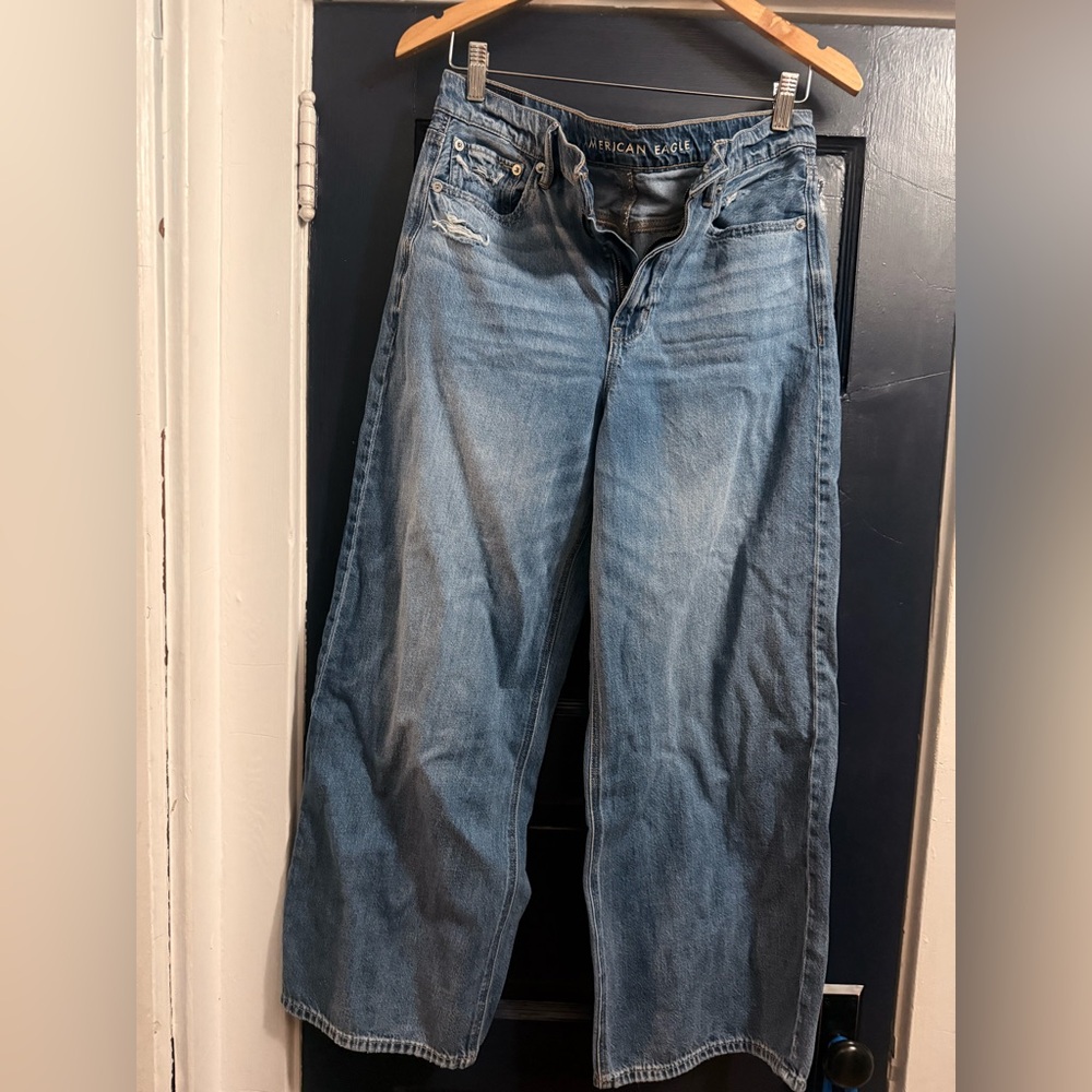 American Eagle Outfitters Women's Wide Leg Blue Jeans